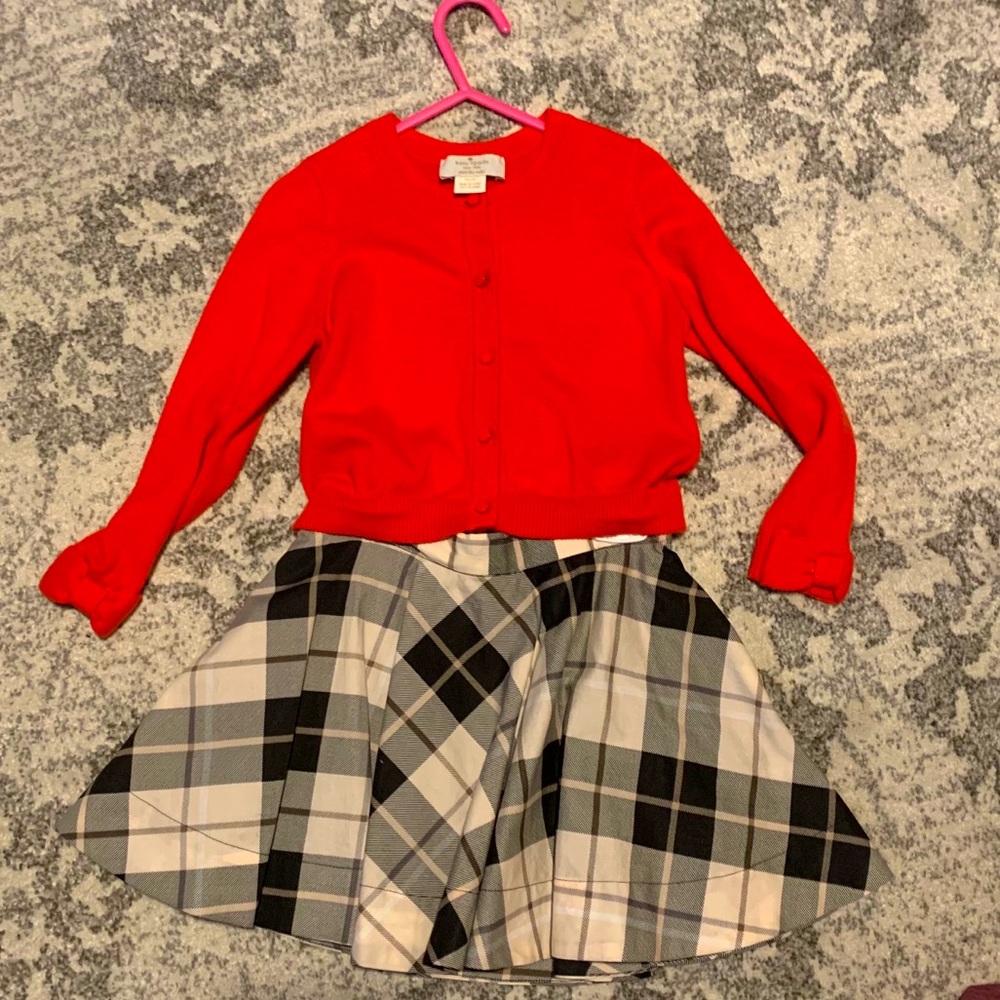3T Girls KATE SPADE AdjustableSkirt+Cardigan NWOT